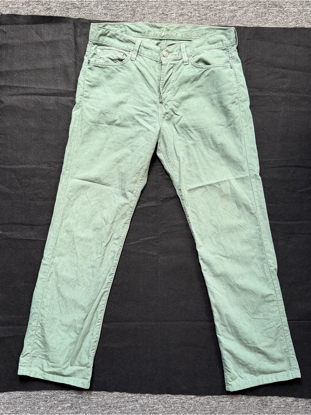 7 for All Mankind Green Cotton Pants Men’s Size 32x29 Straight Leg Casual